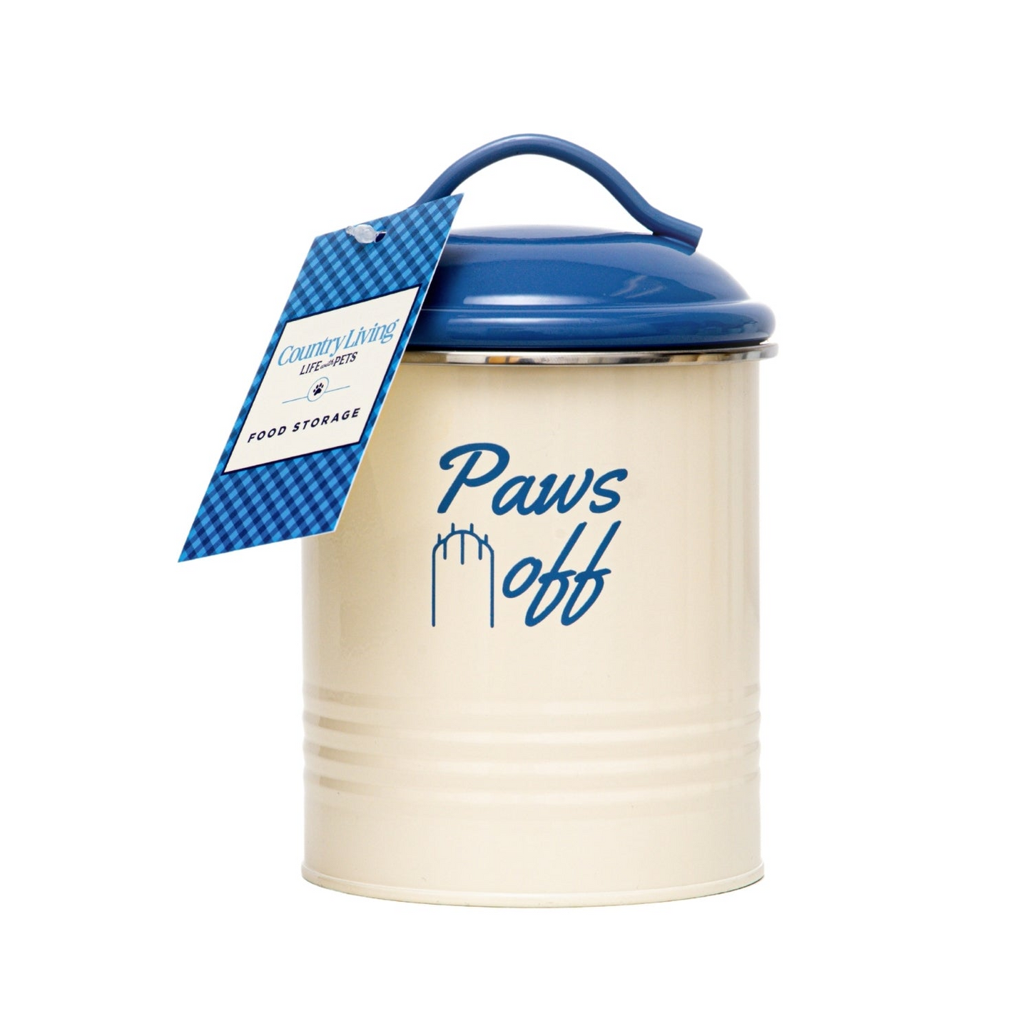 Country Living Set of 3 French Blue & Cream Pet Treat Storage Canisters