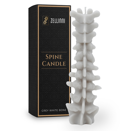 Zellinni Spine Candle - Spinal Cord Bone Decor for Bedroom Goth Candle Living Room Halloween Party Scary Christmas - Skeleton Gothic Candles for Spells Home Decor - Unique Novelty Item for Goth Decor