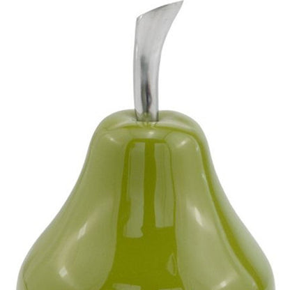 7" Green Aluminum Pear Easter Sculpture