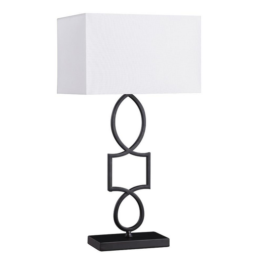 Leorio Rectangular Shade Table Lamp White and Black