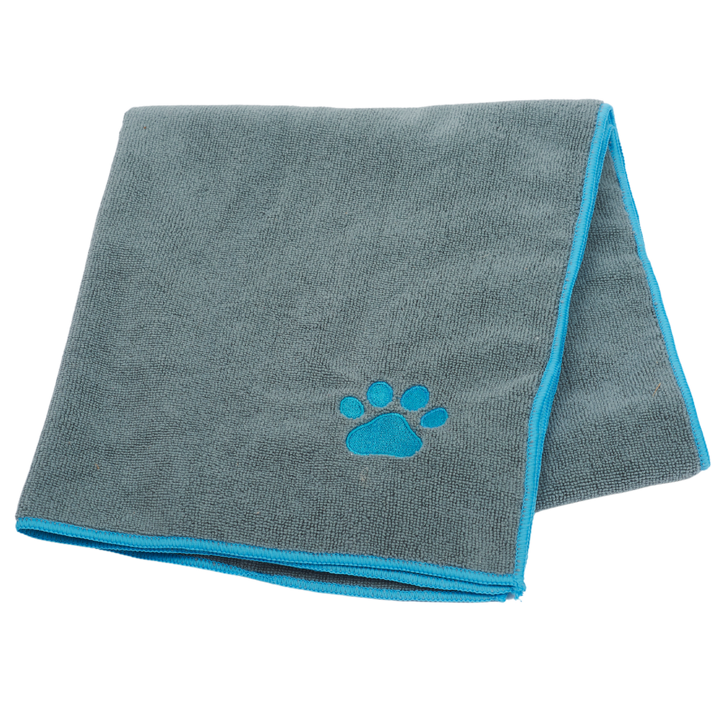 Country Living Quick Drying Microfiber Dog Bath Towel with Paw Print (Gray