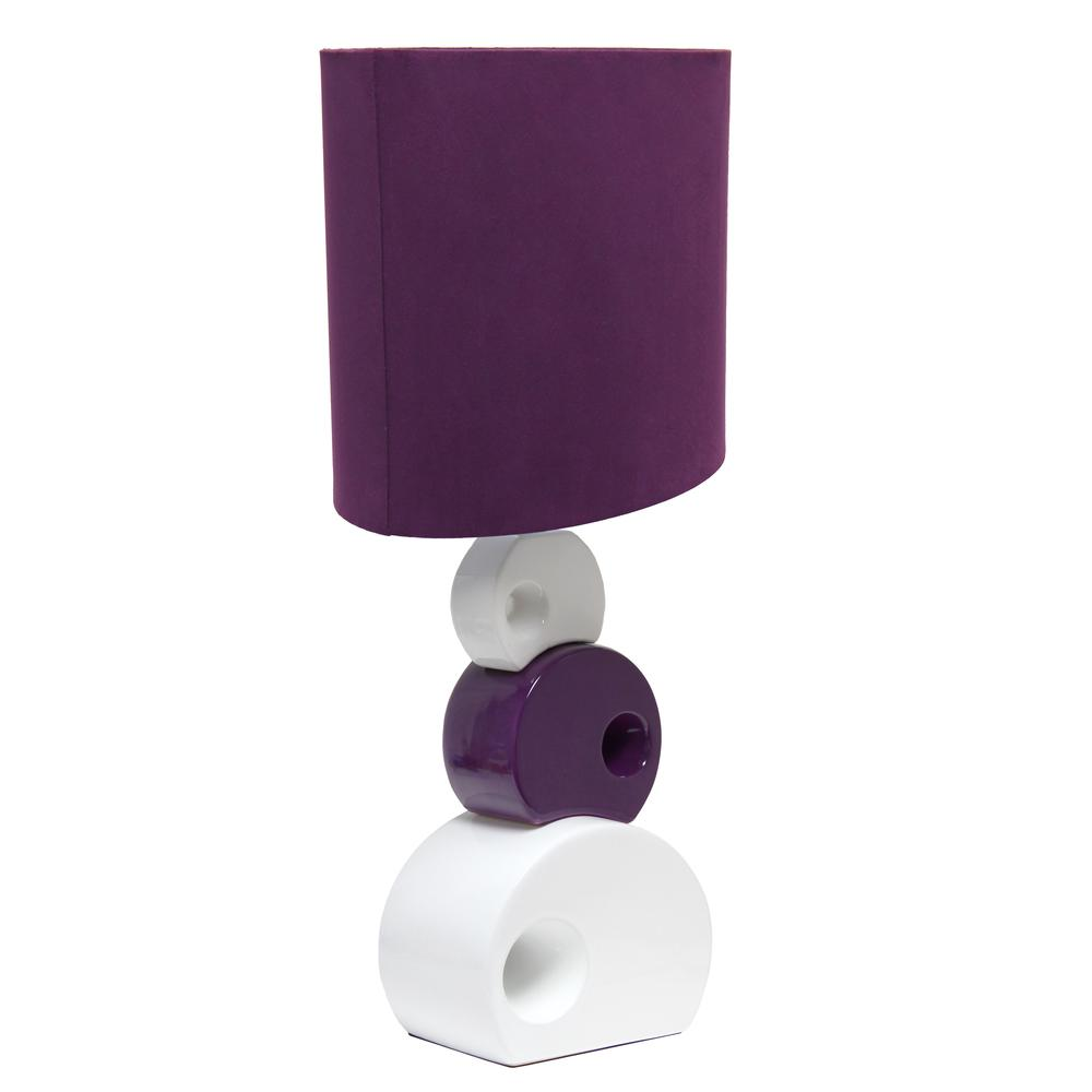 28.5" Artsy Circle Table Lamp, Purple and White