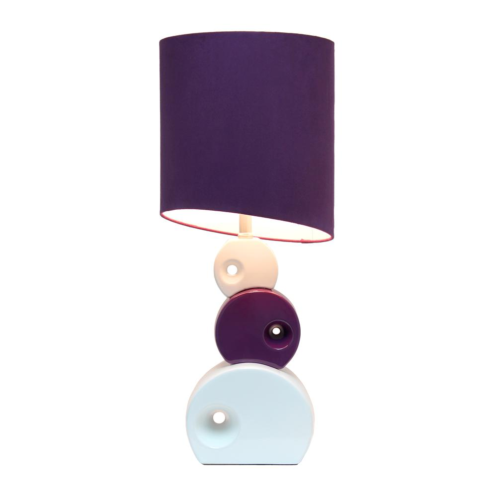 28.5" Artsy Circle Table Lamp, Purple and White