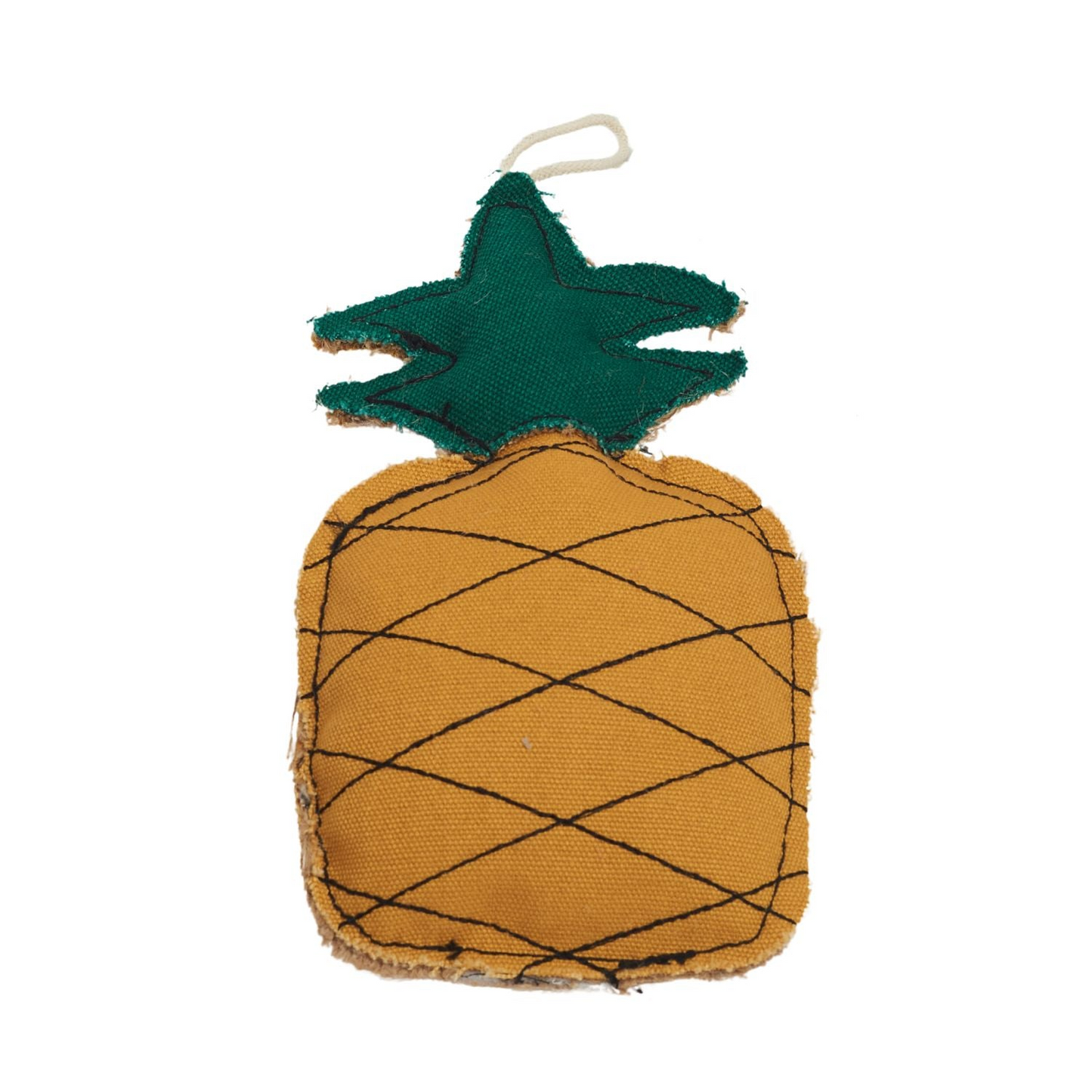 Country Living Durable Dog Chew Toy - Pineapple-Shaped, Made with Canvas & Jute, Perfect for Teething & Play, Suitable for All Dog Breeds