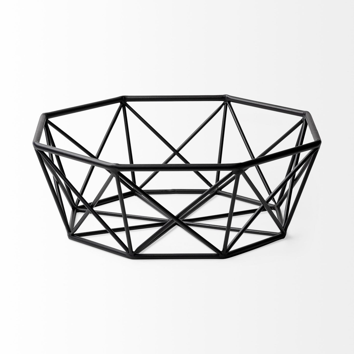 Black Geometric Metal Centerpiec Bowl