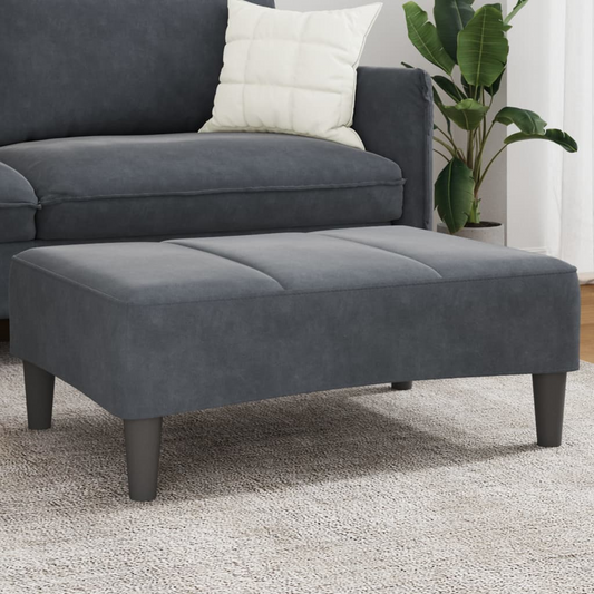 vidaXL Footstool Dark Gray 30.3"x21.7"x12.2" Velvet