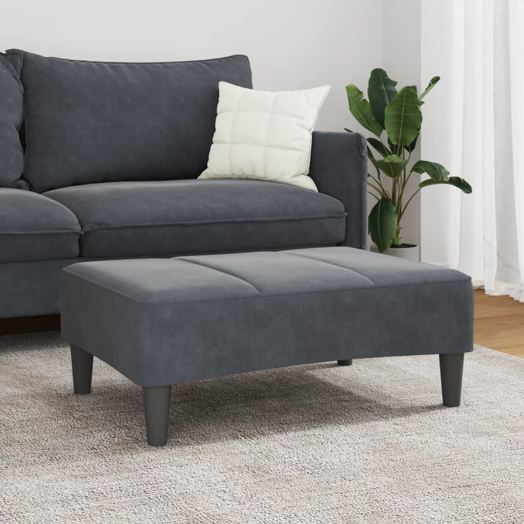 vidaXL Footstool Dark Gray 30.3"x21.7"x12.2" Velvet