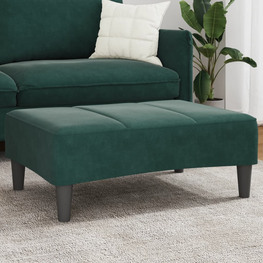 vidaXL Footstool Dark Green 30.3"x21.7"x12.2" Velvet