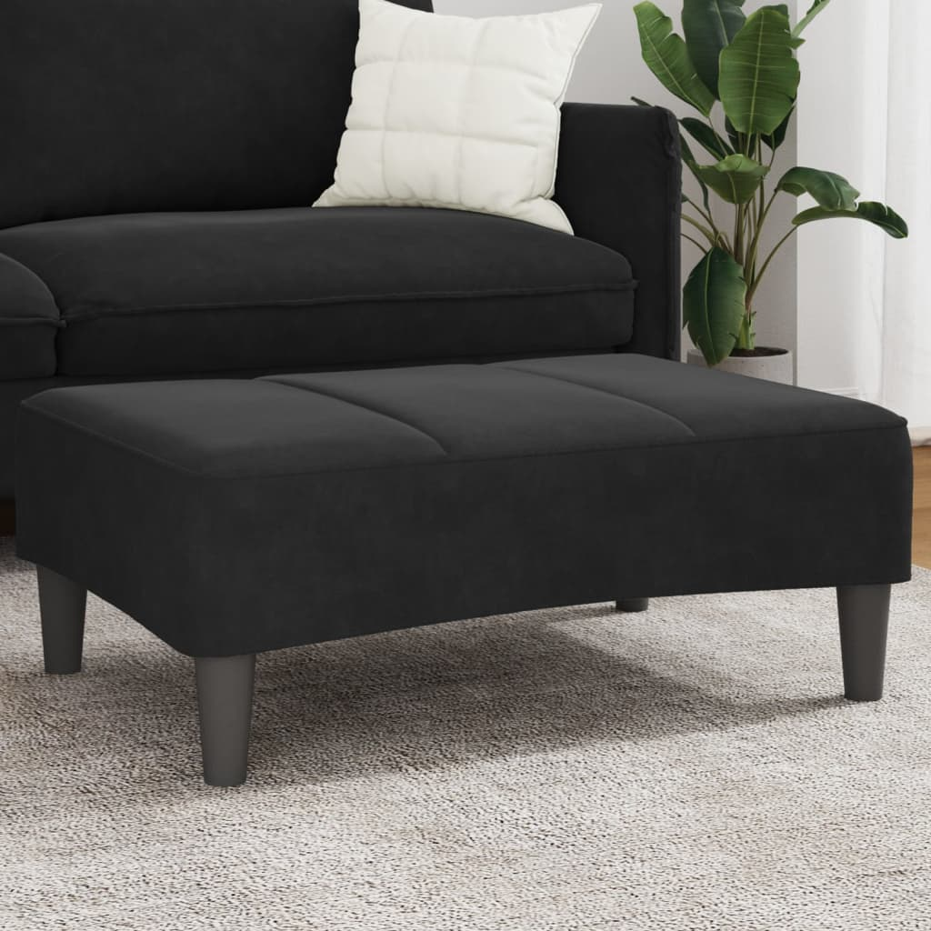 vidaXL Footstool Black 30.3"x21.7"x12.2" Velvet