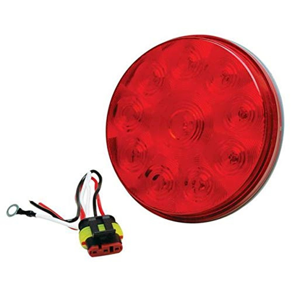 4 .in RED LED ROUND STP/TRN/TL LT/W. PIG