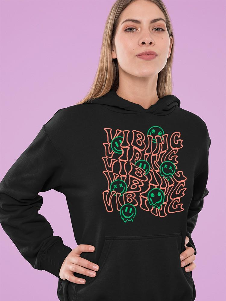 Vibrant Graphic Smile Hoodie Women's