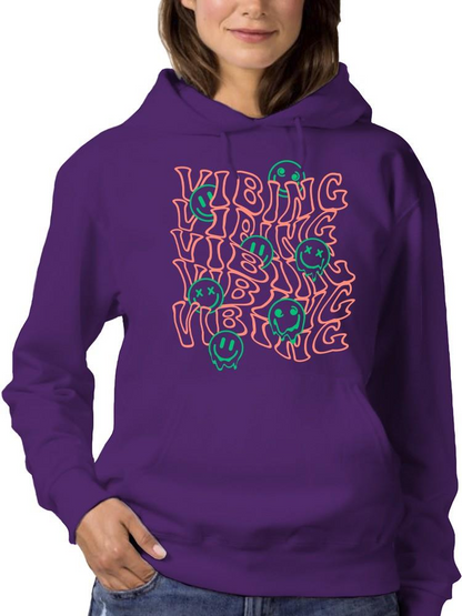 Vibrant Graphic Smile Hoodie Women's