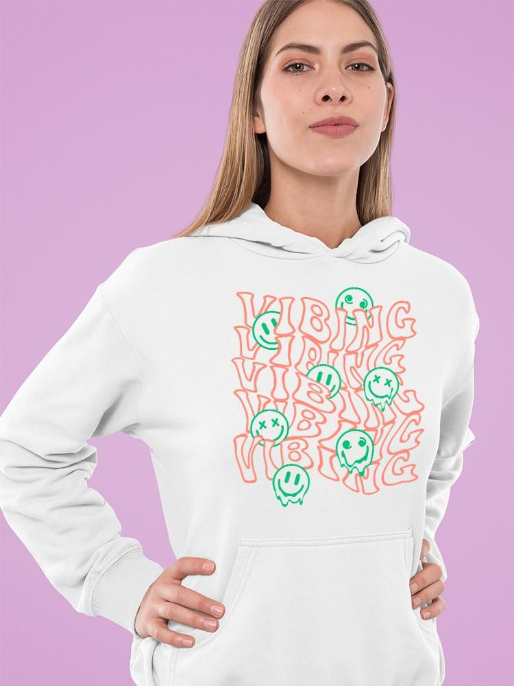 Vibrant Graphic Smile Hoodie Women's