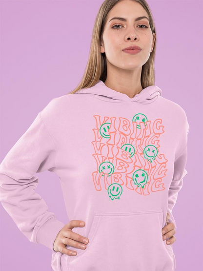 Vibrant Graphic Smile Hoodie Women's