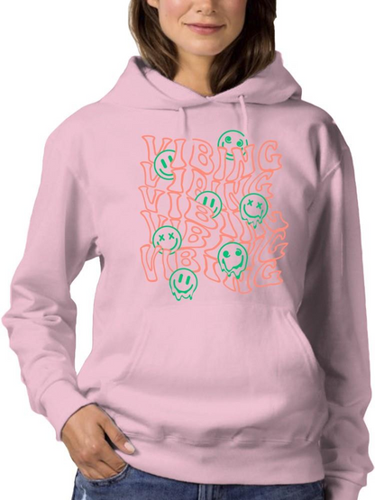 Vibrant Graphic Smile Hoodie Women's