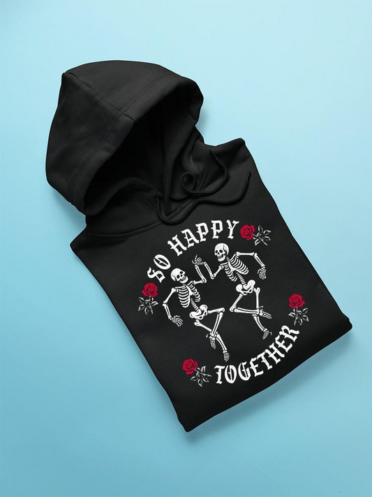 Unisex Graphic Happy Skeletons Hoodie Men's