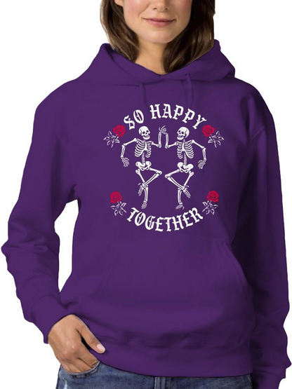 Unisex Graphic Happy Skeletons Hoodie Women's