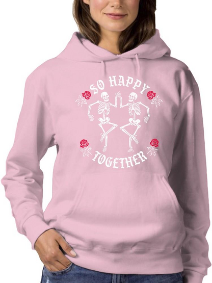 Unisex Graphic Happy Skeletons Hoodie Women's