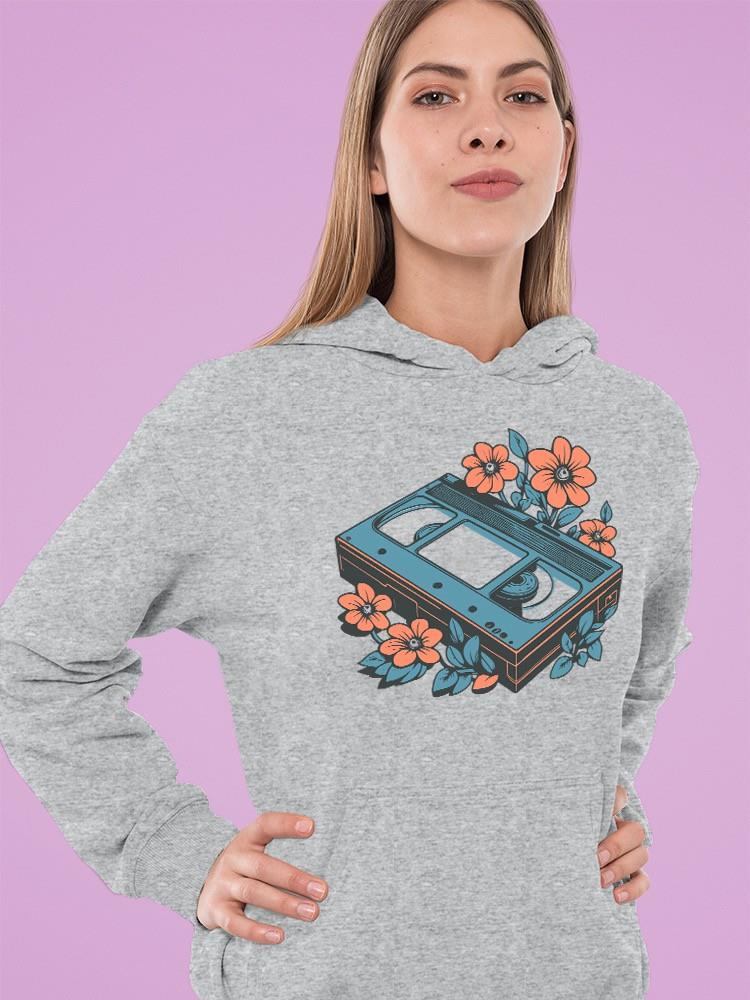 Vintage Vhs Floral Graphic Tee Hoodie Women's