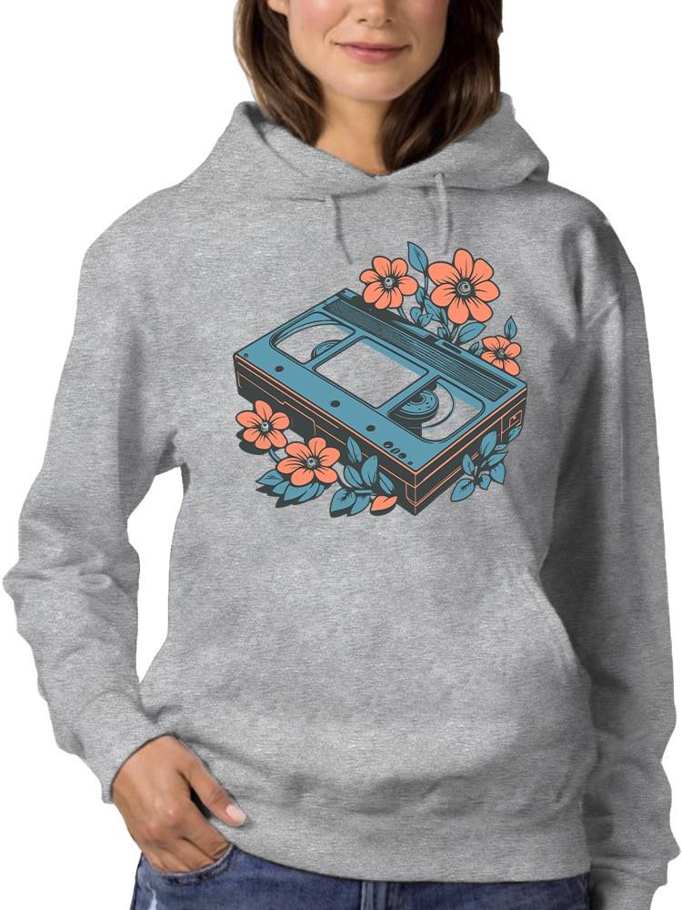 Vintage Vhs Floral Graphic Tee Hoodie Women's