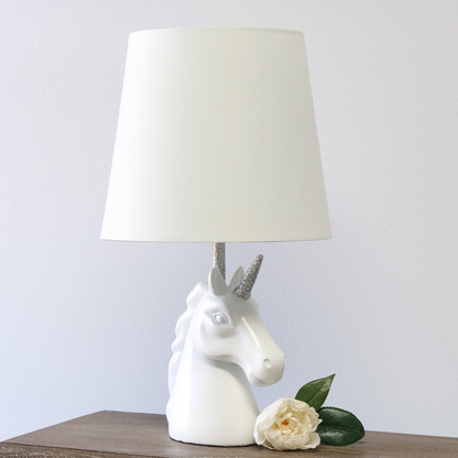 Simple Designs 15.5" Sparking Glitter Unicorn Table Lamp