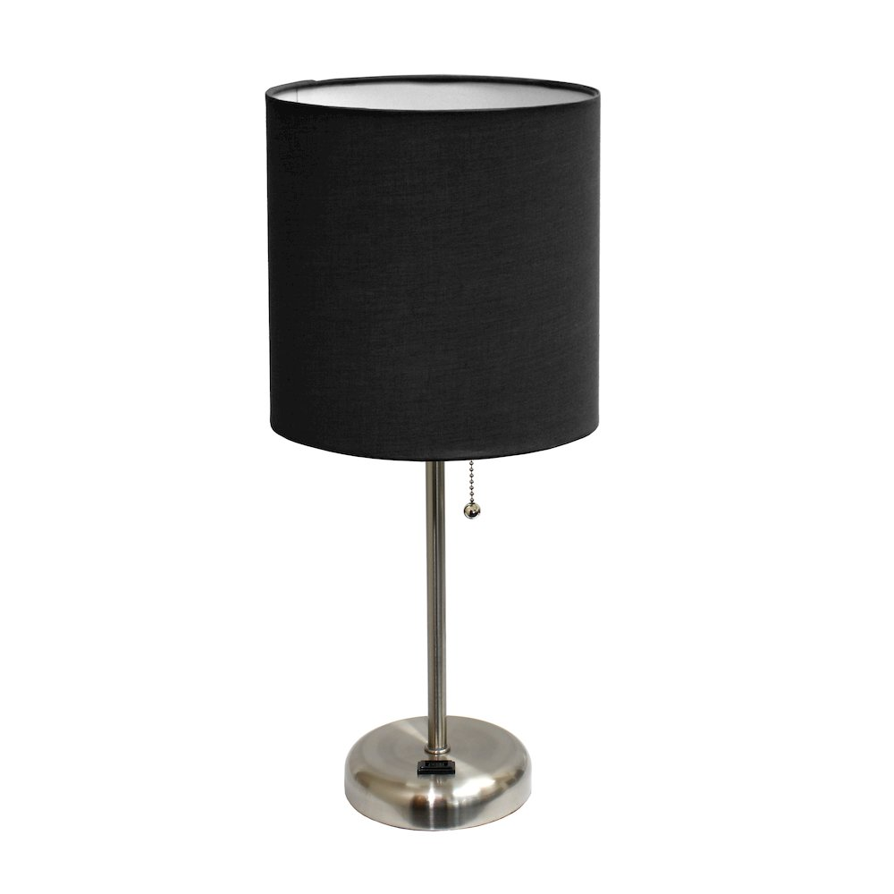 19.5" Brushed Steel Stick Table Desk Lamp