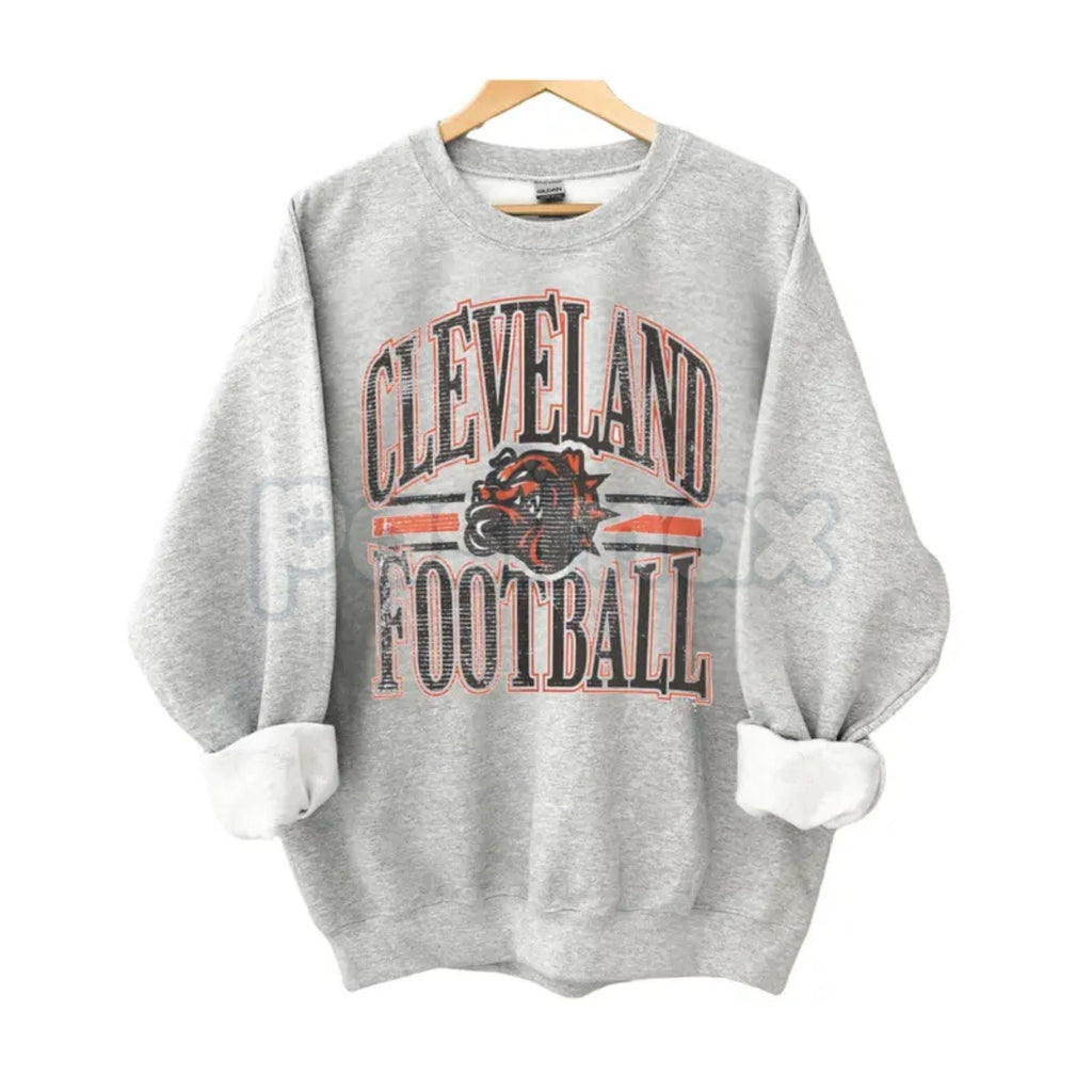 Vintage All Team Football ASH GREY Crewneck Sweatshirt – Retro Collegiate Sports Fan Gear