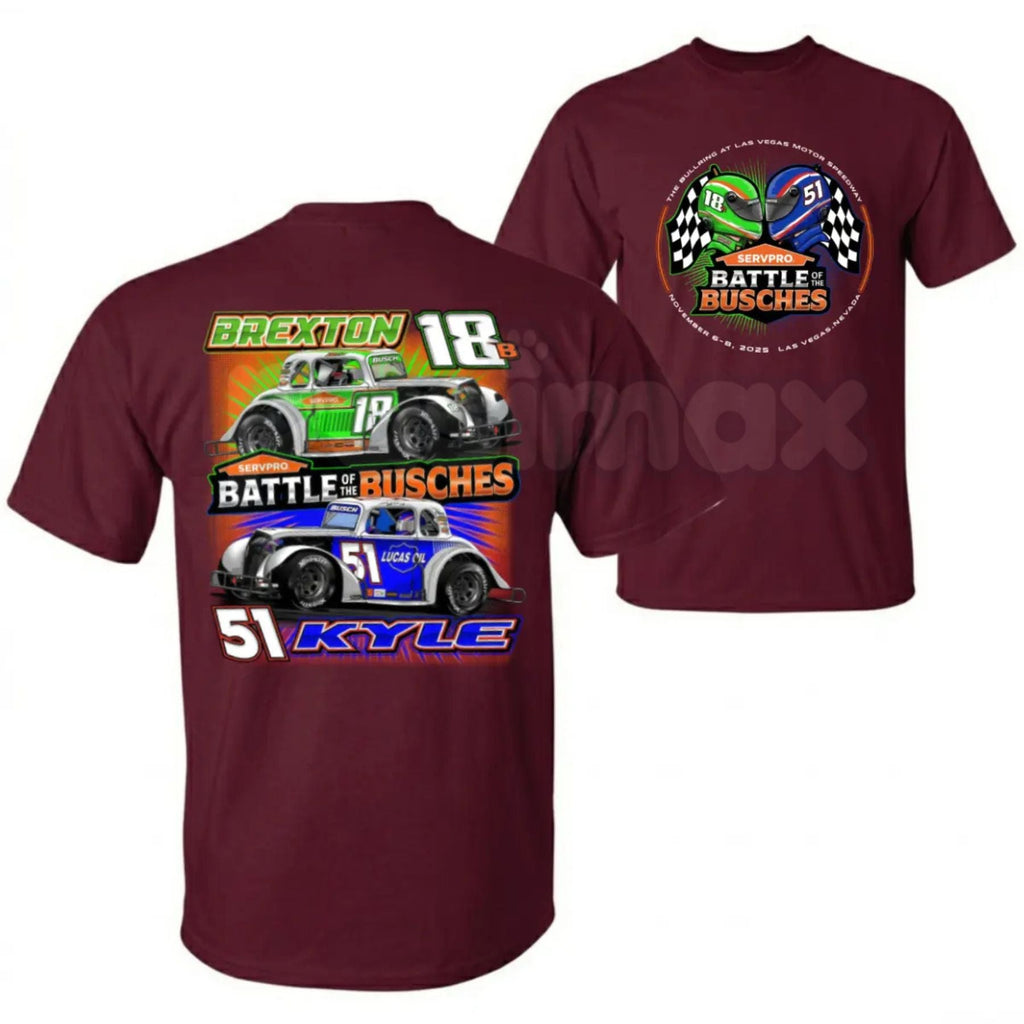 "Battle of the Busches" Racing T-Shirt – Retro NASCAR Style Fan Graphic Tee