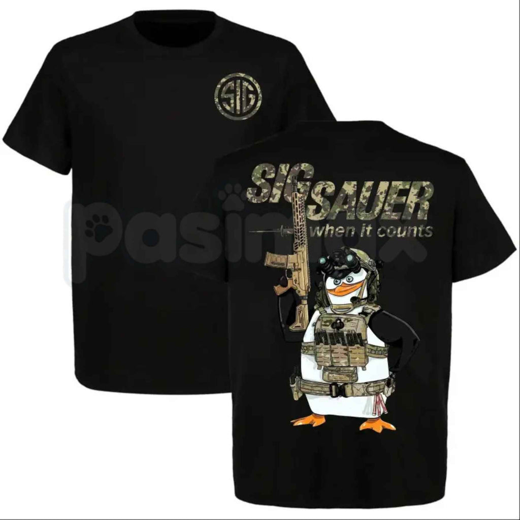 Sig Sauer Tactical Penguin Graphic T-Shirt – When It Counts 2A Shooter Unisex Cotton Graphic Tee