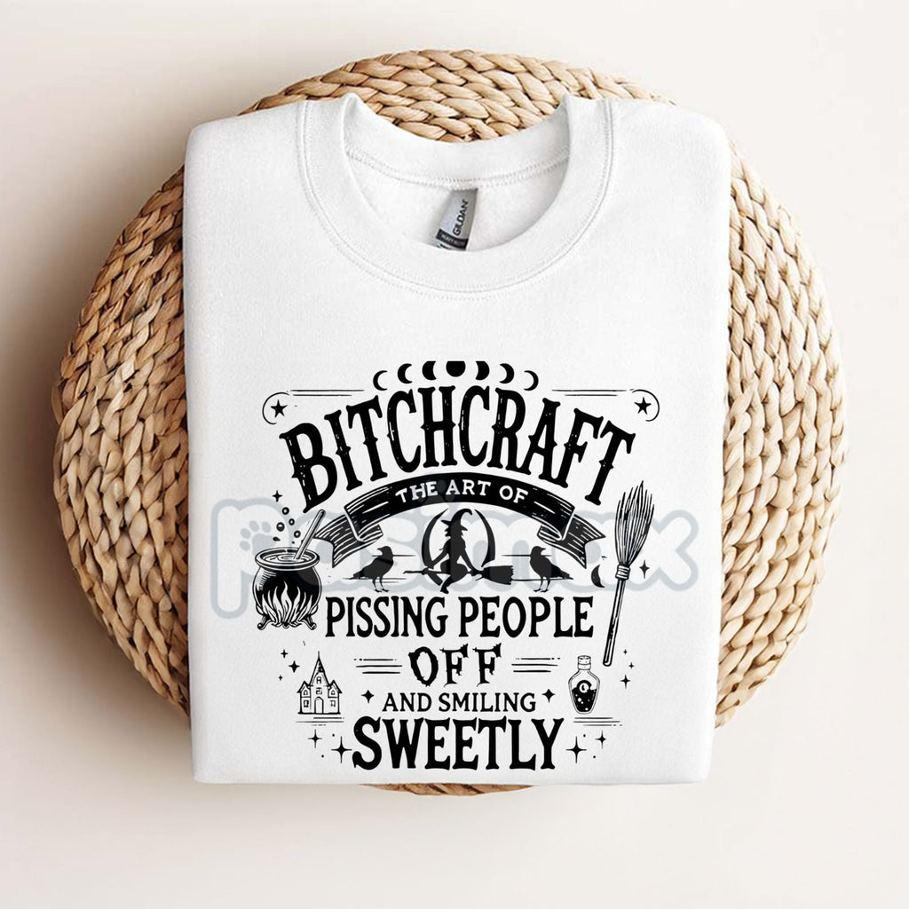 Bitchcraft Adult Humor Casual T-Shirt - Softstyle Halloween Unisex Tee, Witchy Slogan Shirt