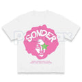 Bold Pink Sonder Lettering Geometric Print Rap Shirt – Modern Streetwear Graphic Tee, Minimalist Aesthetic Urban Unisex Hip Hop Fashion Shirt