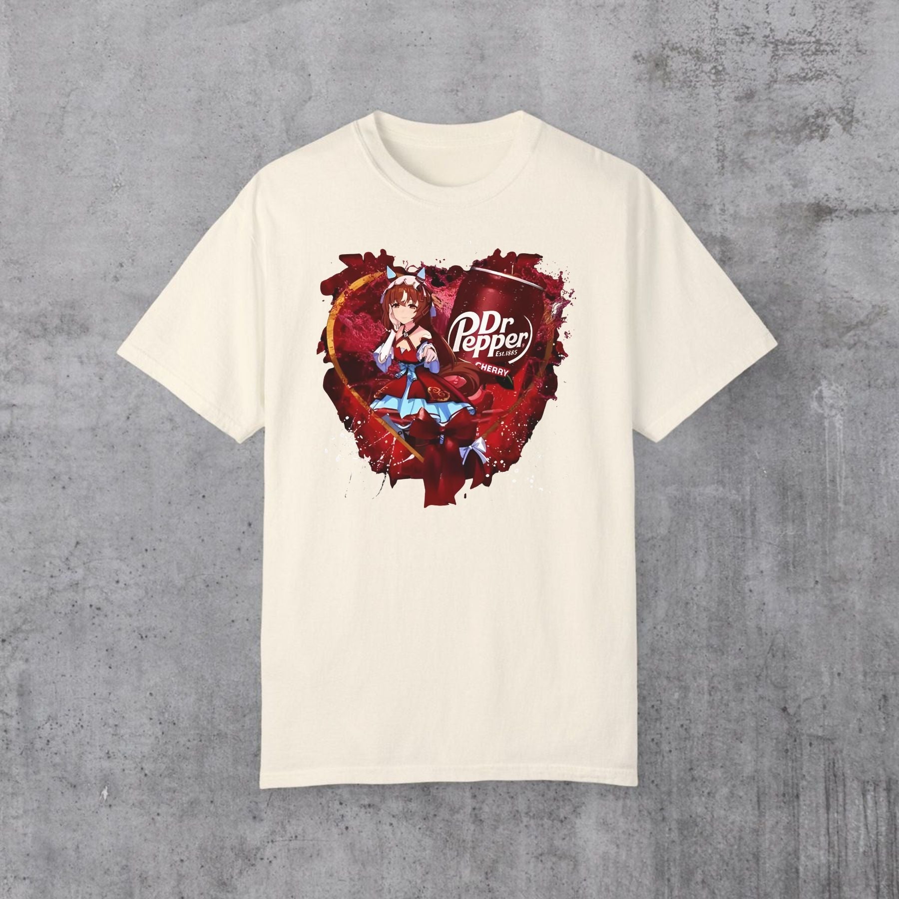 Uma Musume x Dr. Pepper T-Shirt - Anime Maid & Soda Print Tee, Cute Crossover Shirt