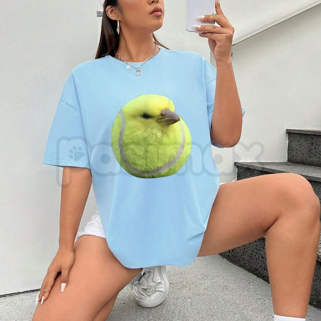 Silly Tennis Bird Meme T-Shirt - Gen Z Brainrot Aesthetic Graphic Tee, Funny Viral Internet Bird Shirt, Premium Heavyweight Unisex Streetwear, Trendy TikTok Humor Top, Abstract Meme Culture Apparel