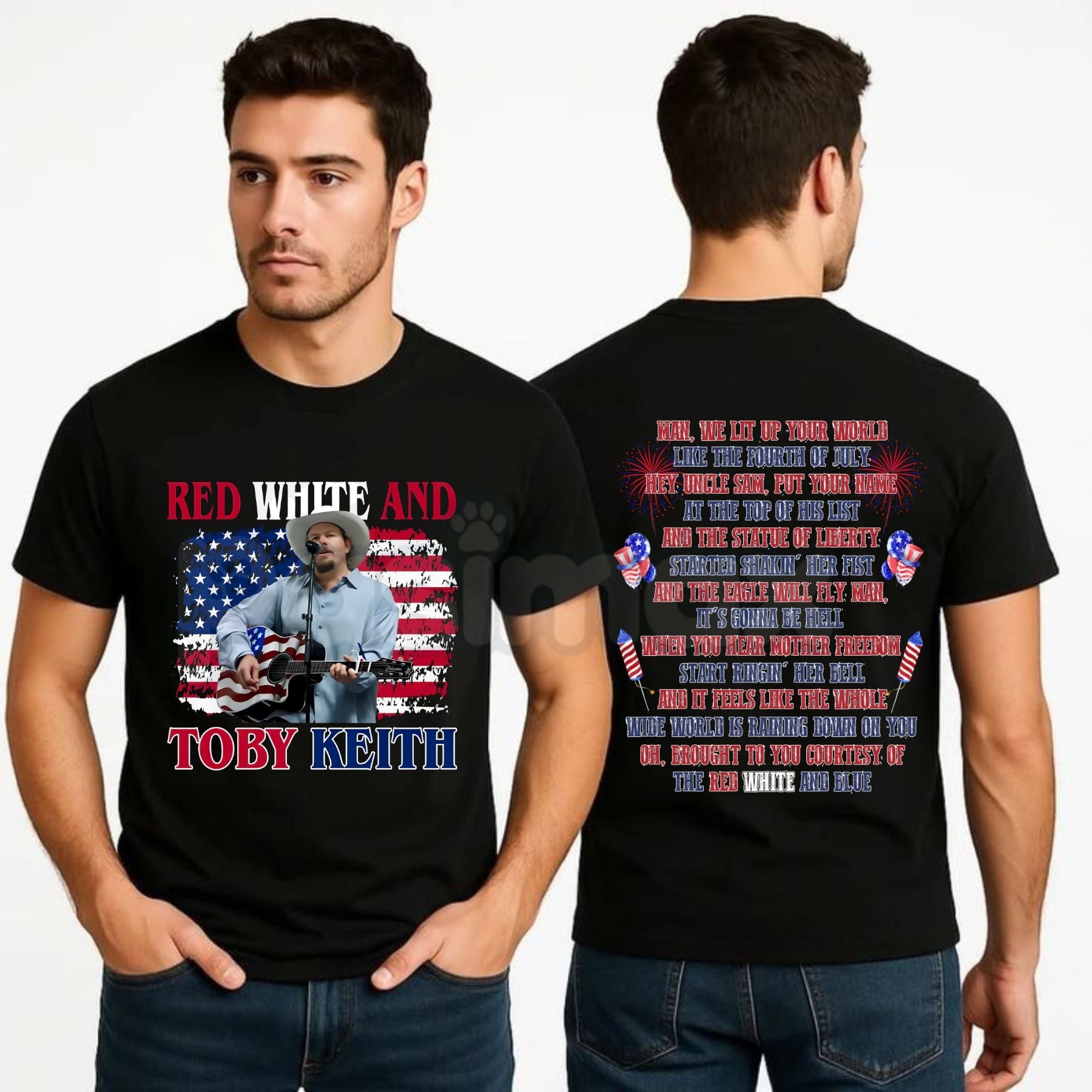 Toby Keith "Courtesy of the Red, White, and Blue" T-Shirt – Premium 100% Cotton Patriotic Graphic Tee, Country Music Legend Tribute Top, 4th of July American Soldier Shirt, Made in USA