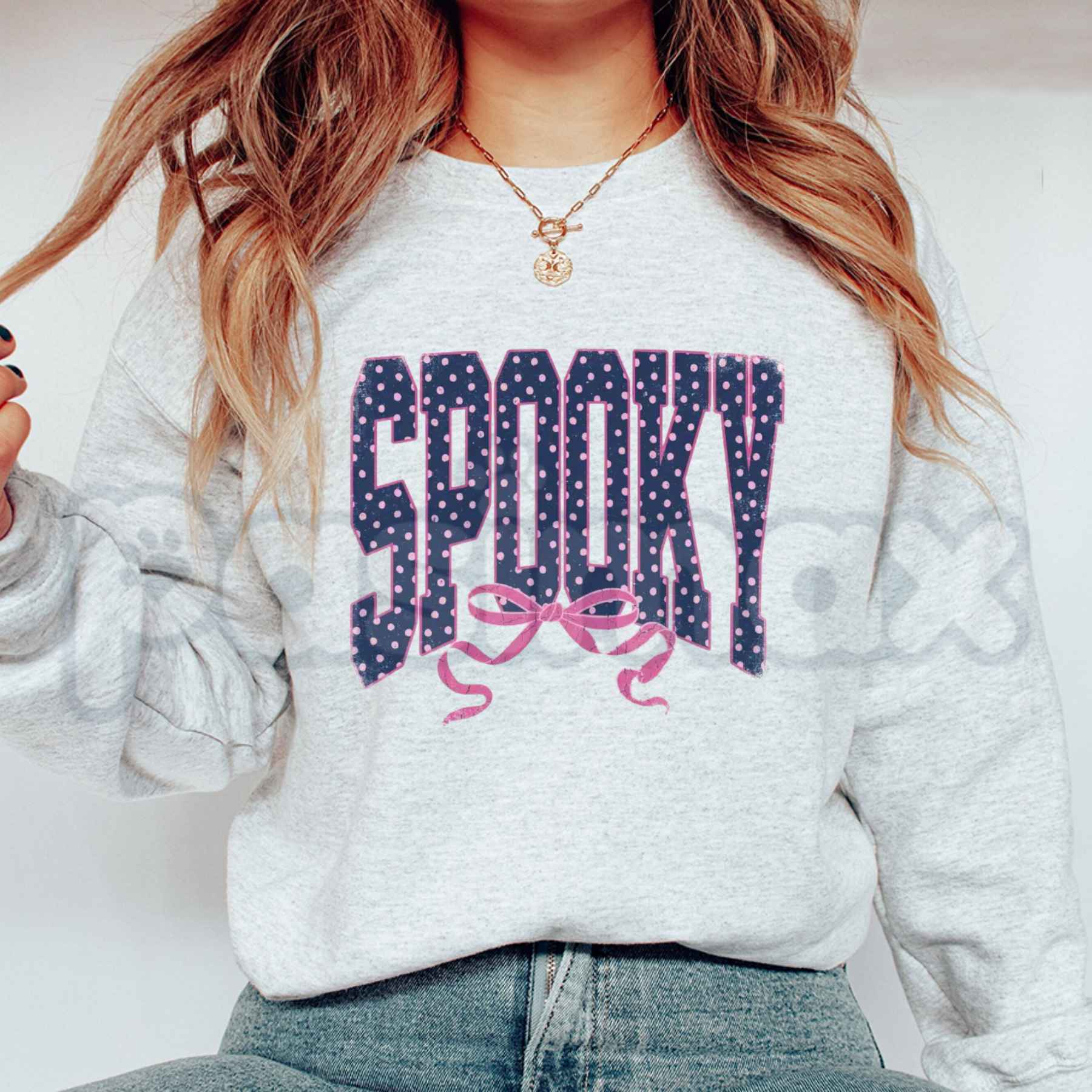 Girly Spooky Sweatshirt | Cute Pink Halloween Crewneck