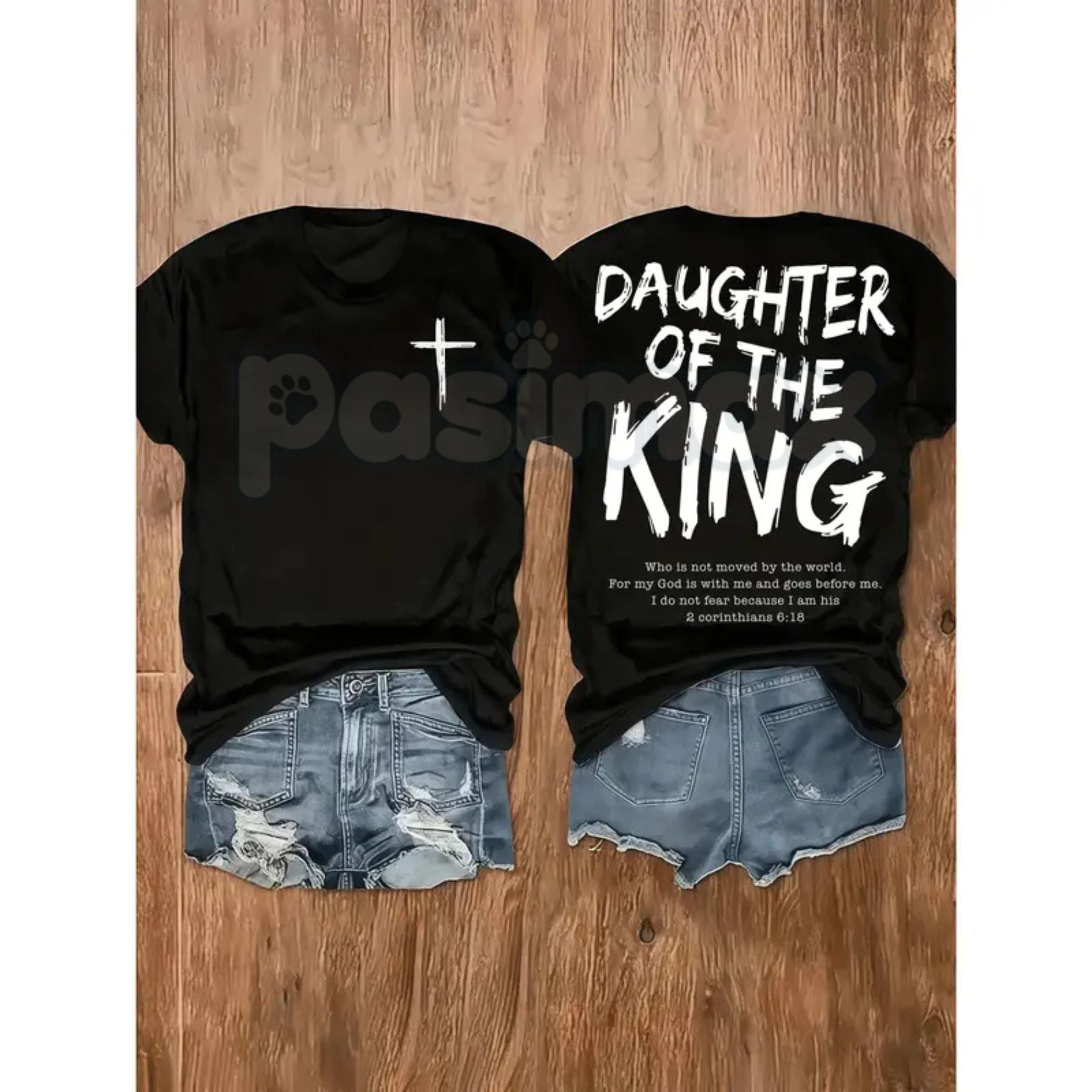 "Daughter of the King" Women's Christian T-Shirt - Inspirational Faith-Based Graphic Tee, Premium 100% Cotton Religious Gift for Her, Minimalist Scripture-Inspired Crown Top, Empowering Grace-Filled Apparel, Soft Lived-In Christian Streetwear