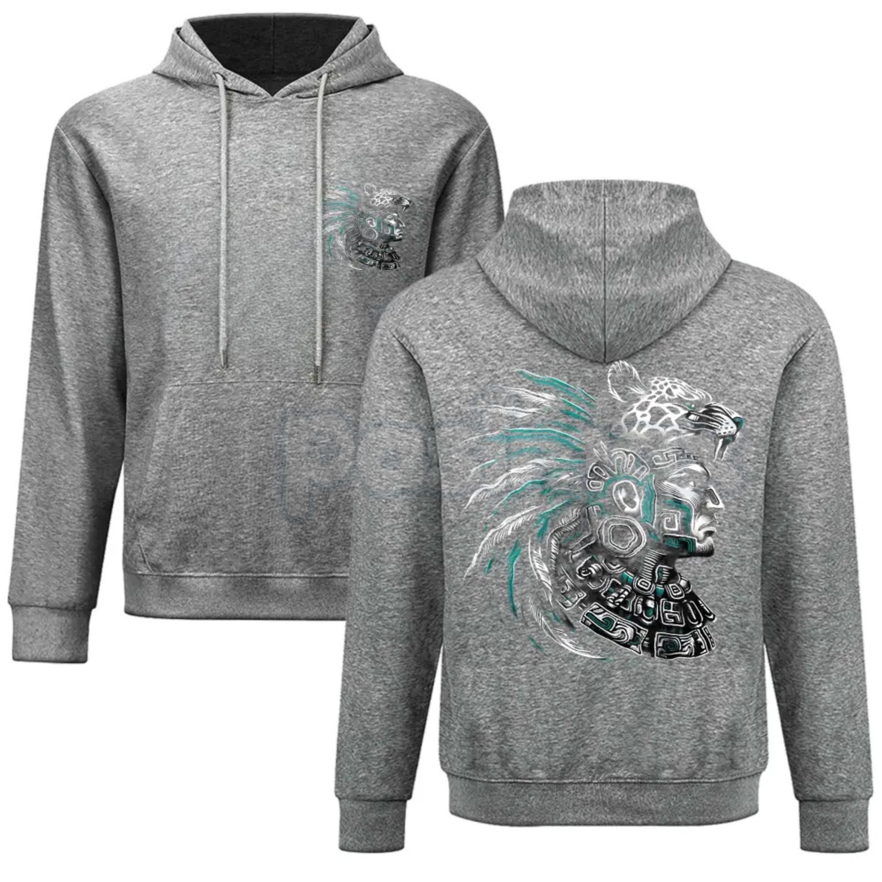 Aztec Art Chicano Graphic Oversized Hoodie – Indigenous Mex Clothes Pullover, Unisex Cultural Streetwear