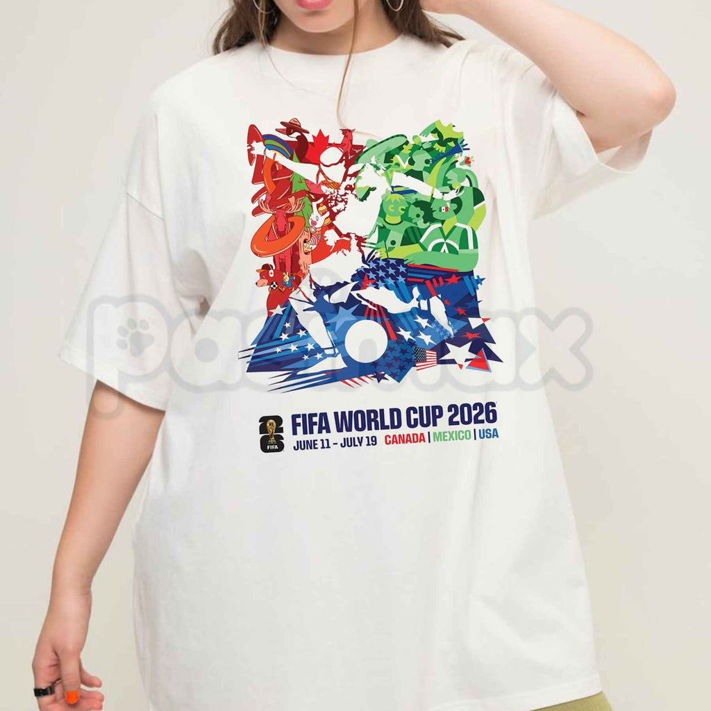 FIFA World Cup 2026 Event Poster T-Shirt – Official Tournament Commemorative Soccer Graphic Tee for Men & Women