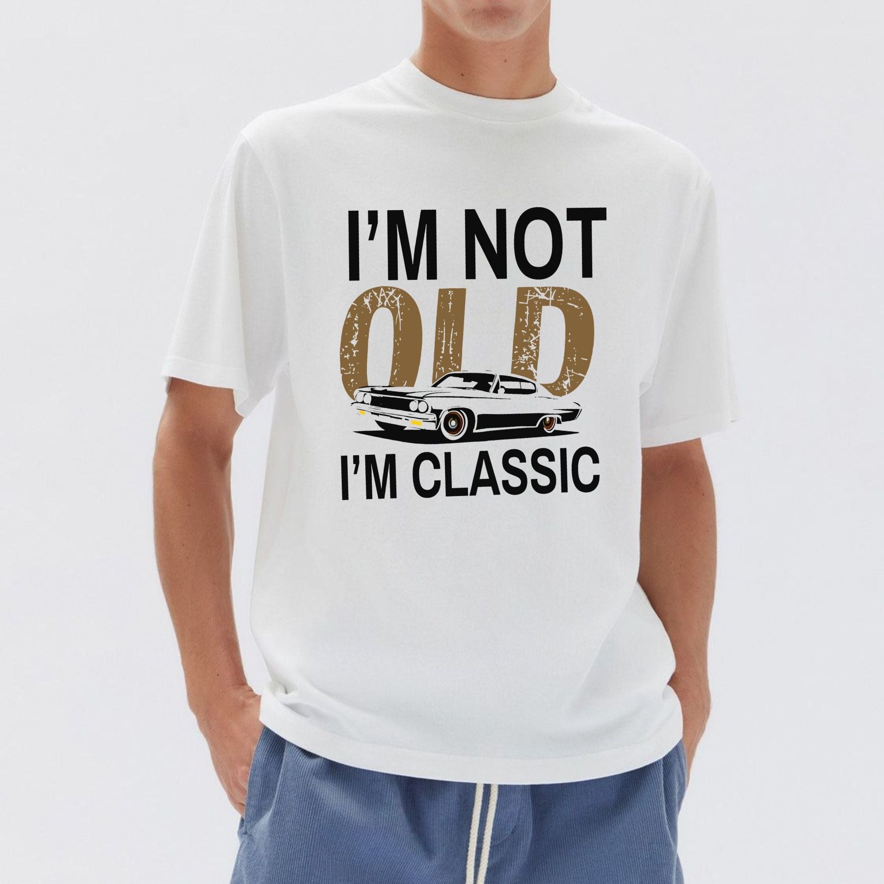 "I’m Not Old I’m Classic" Vintage Car T-Shirt - Funny Men’s Tee, Soft Cotton Classic Car Apparel