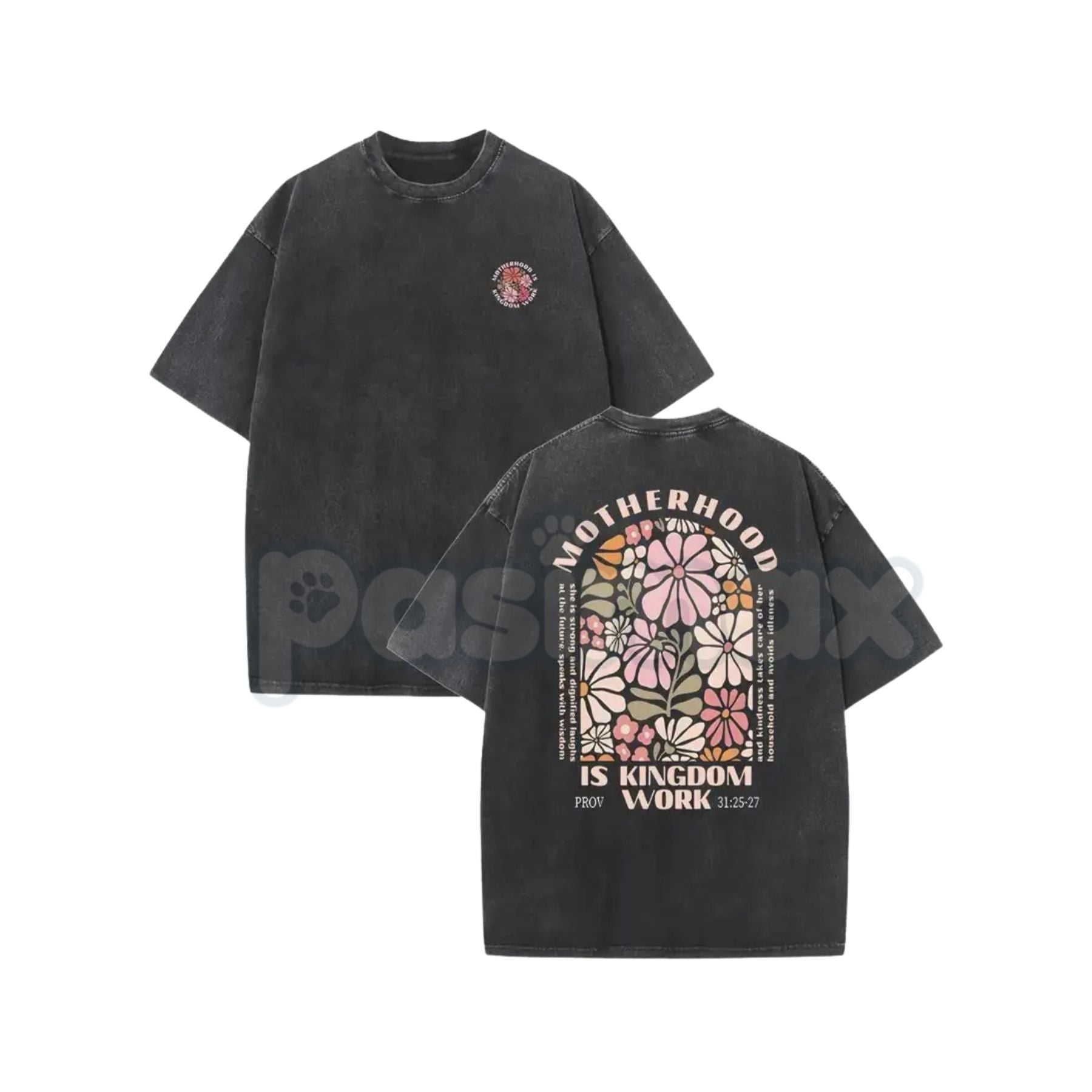 Motherhood is the Kingdom of Work Vintage Washed T-Shirt – Inspirational Mom Graphic Tee, Lightweight Cotton Aesthetic Streetwear