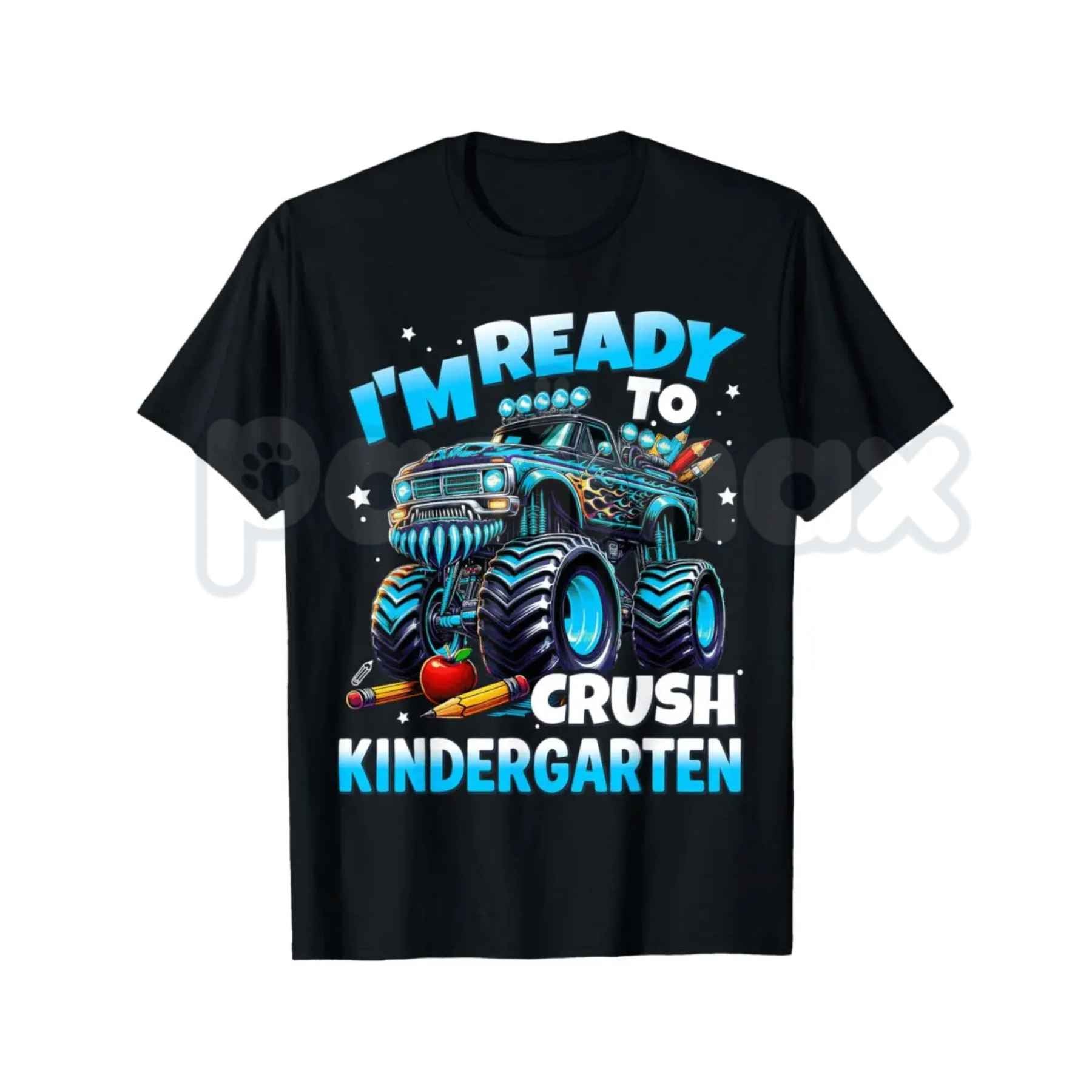 I'M Ready to Crush Kindergarten First Day Boys T-Shirt – Monster Truck Back to School Graphic Tee, Kids Unisex Cotton Shirt