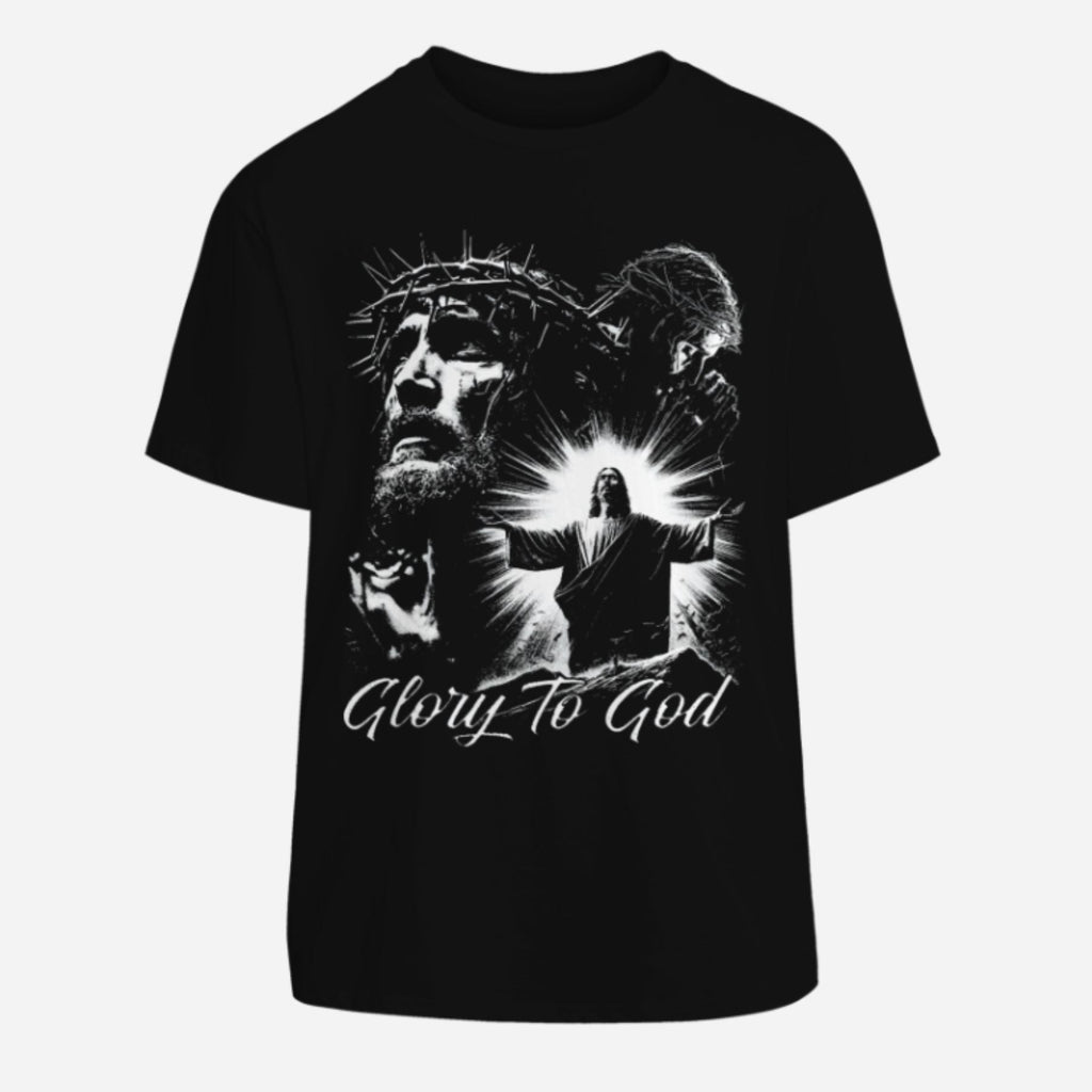 "Glory To God" Jesus T-Shirt - Y2K Rap Streetwear, Vintage Christian Graphic Tee