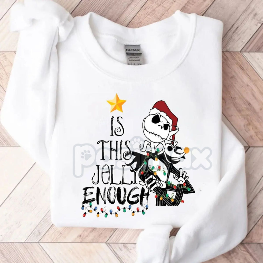Jack Skellington Christmas Bundle: "Is This Jolly Enough?" & Zero Dog Holiday Sweatshirts