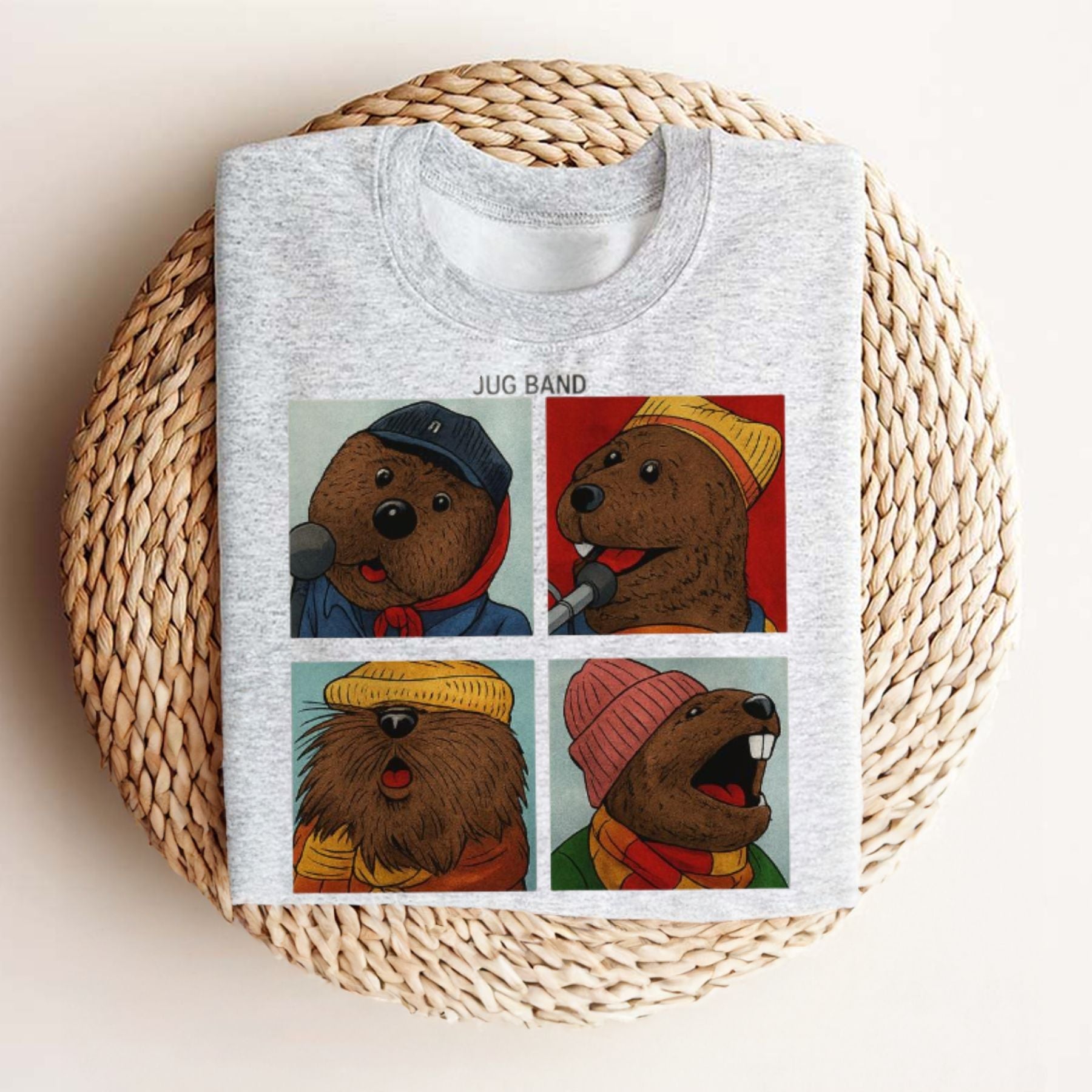Retro Jug Band T-Shirt - Funny Animal Quartet Graphic Tee, Vintage Music Lover Shirt