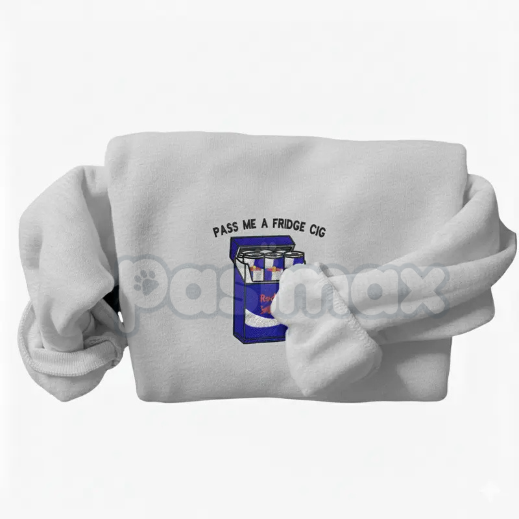Funny "Pass Me A Fridge of Blue Soda" Embroidered Sweatshirt – Humorous Quote Crewneck