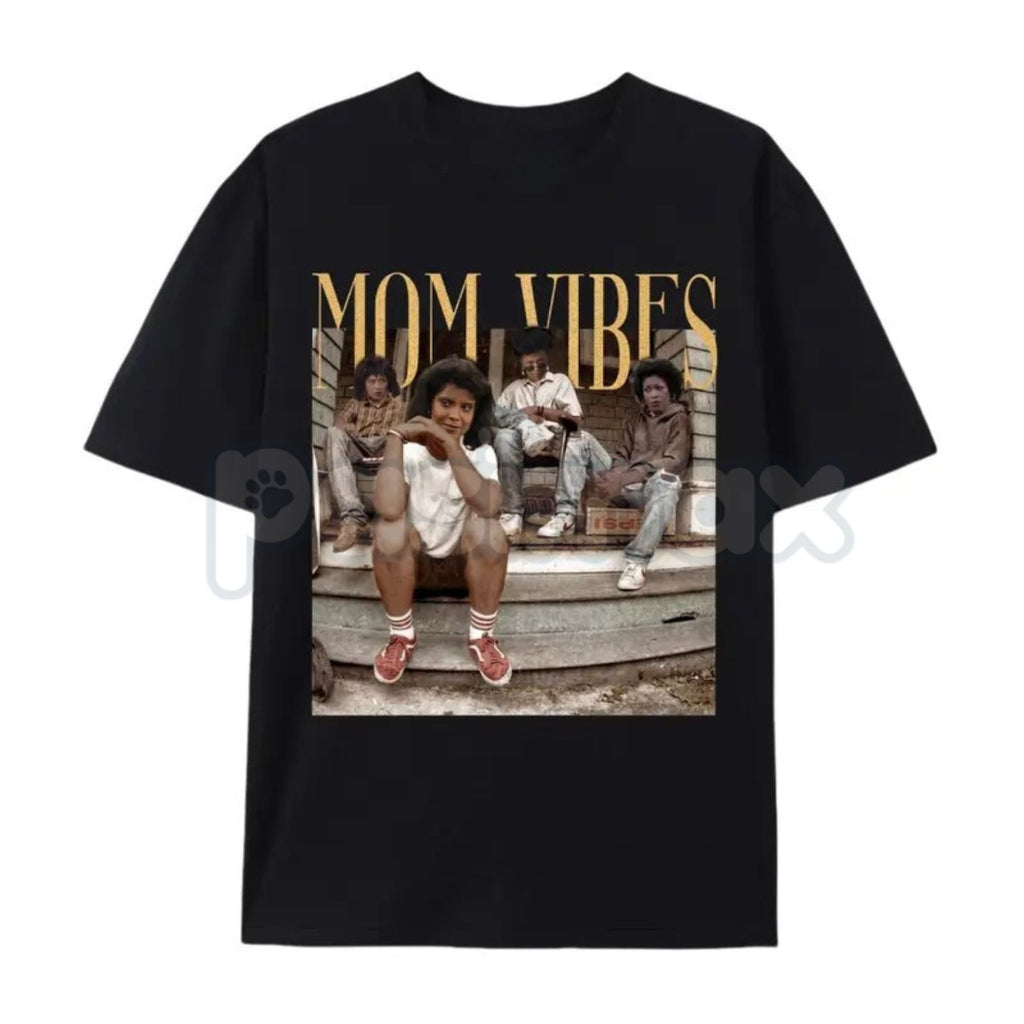 "Mom Vibes" Vintage 90s Nostalgia T-Shirt – Retro Aesthetic Mom Life Graphic Tee, Premium 100% Cotton Motherhood Gift Top, Soft Lived-In Heavyweight Throwback Style Shirt, Made in USA