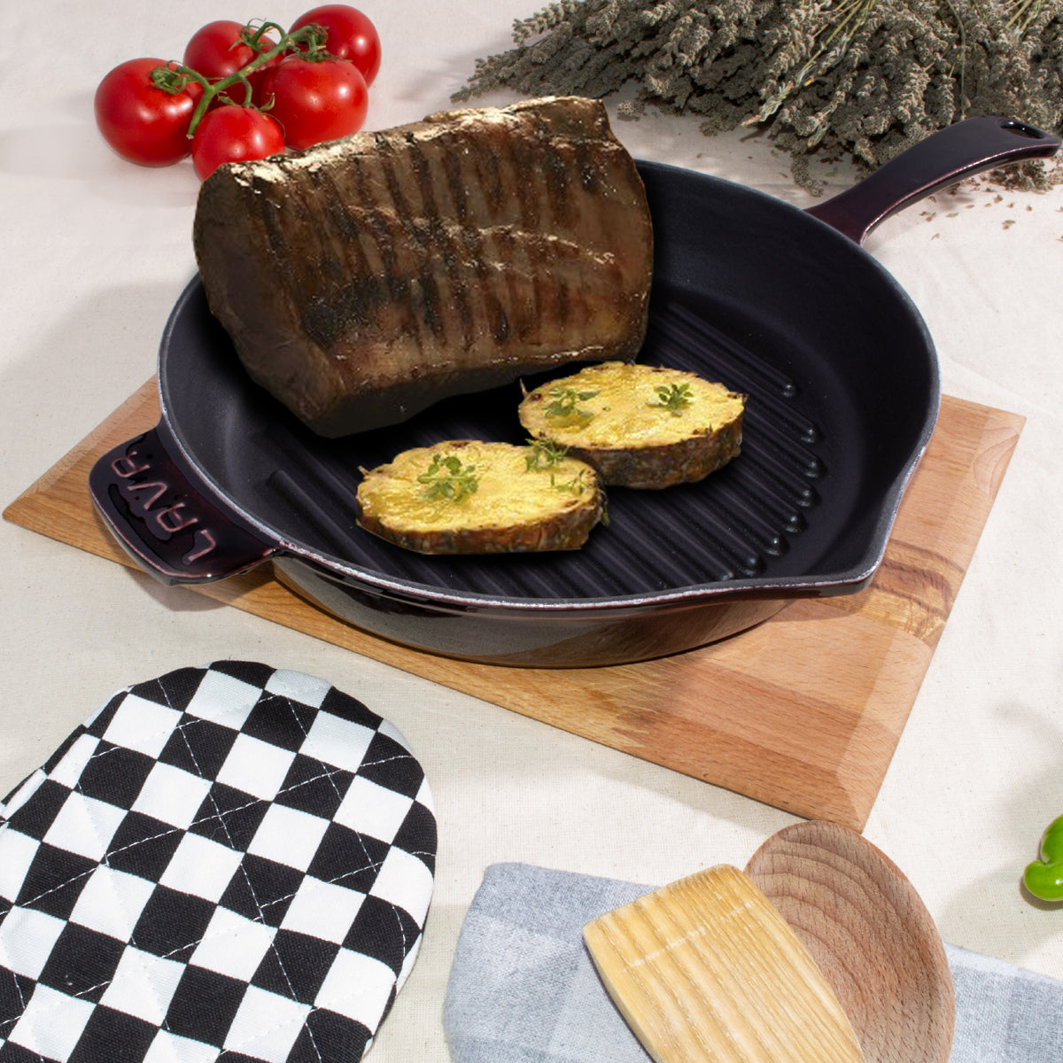 LAVA Premium Cast Iron Grill Pan