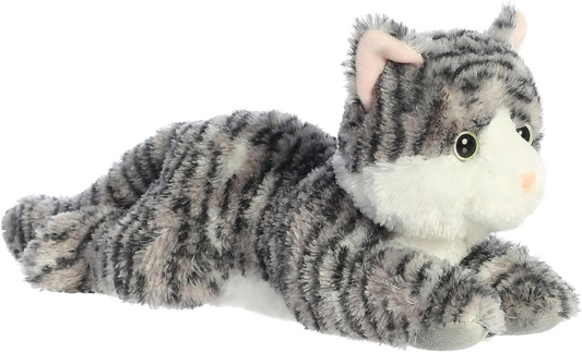 Aurora Lily Grey Tabby Cat Flopsie Plush Stuffed Animal 12"