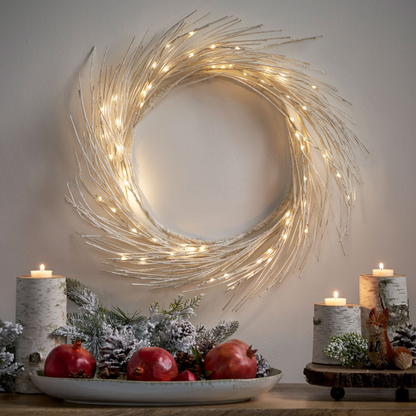 24" PAPER WREATH WITH LED LIGHTS