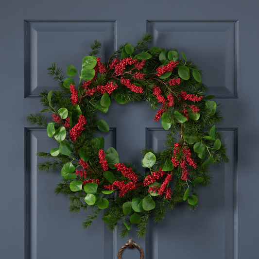 25.5" LEAVES/BERRY WREATH